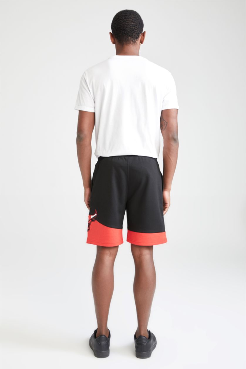HOMME Noir Defacto Fit Short sous licence NBA Chicago Bulls