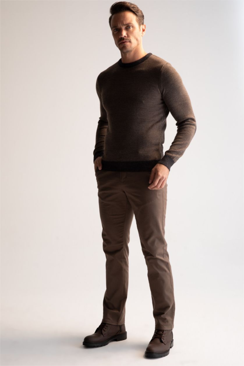 Erkek Antrasit Melanj Standart Fıt Triko Kazak