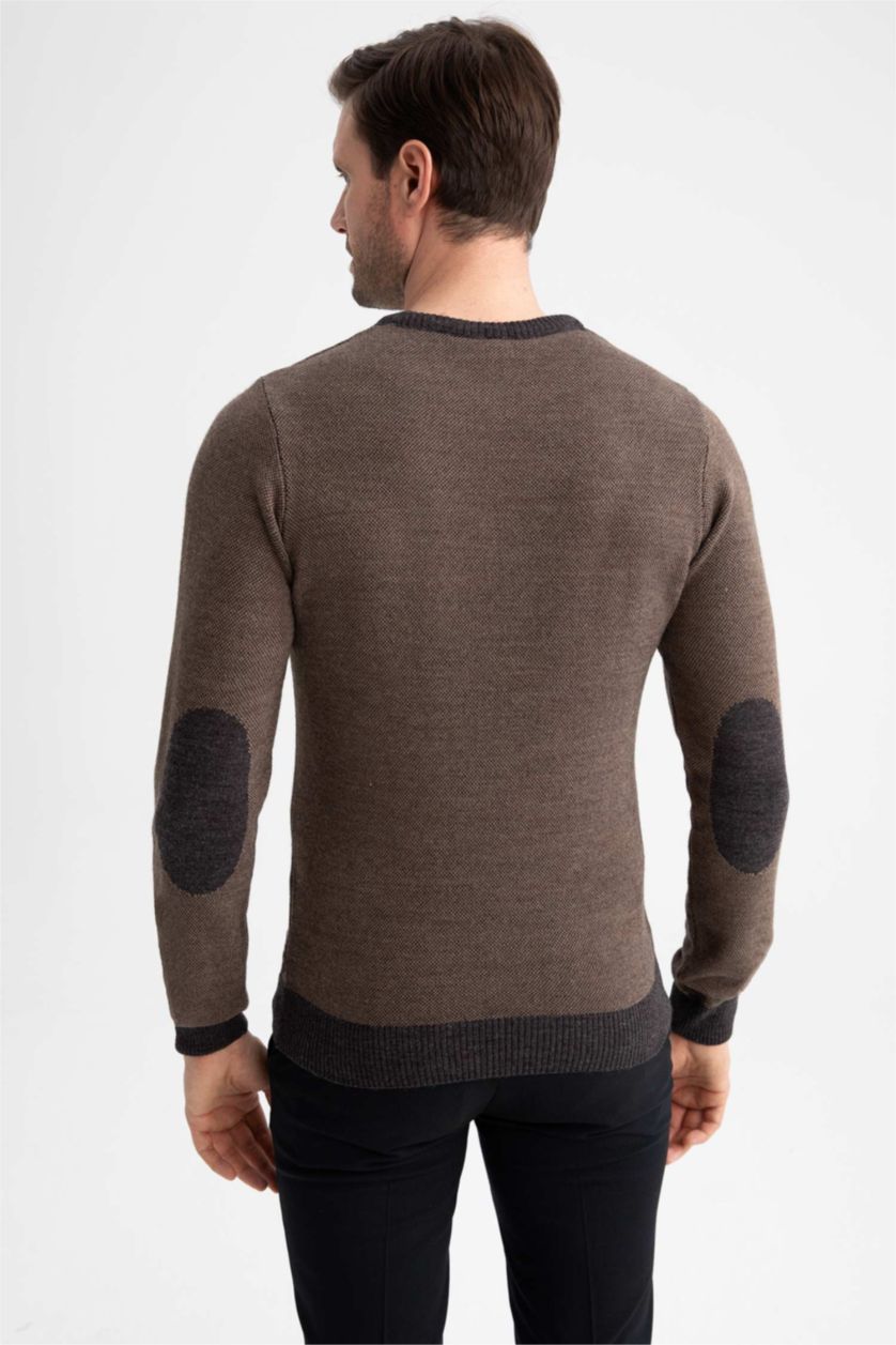 Erkek Antrasit Melanj Standart Fıt Triko Kazak