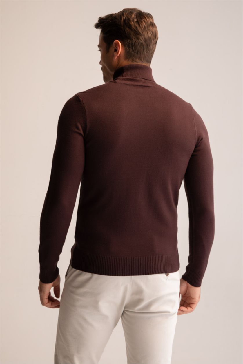 رجال خمري بلوز صوف سليم فيت بياقة مدورة