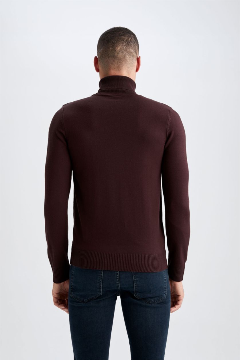 رجال خمري بلوز صوف سليم فيت بياقة مدورة