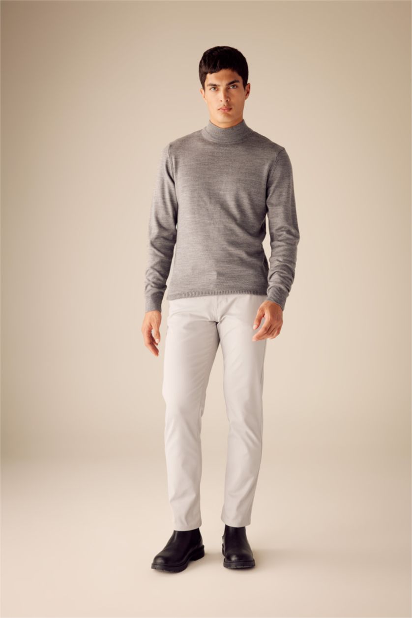 MAN Anthracite Slim Fit Turtleneck Knitwear Pullover