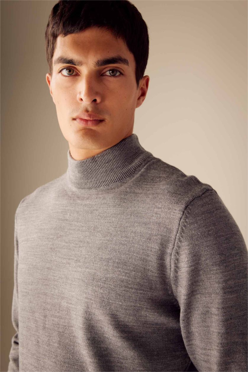 MAN Anthracite Slim Fit Turtleneck Knitwear Pullover