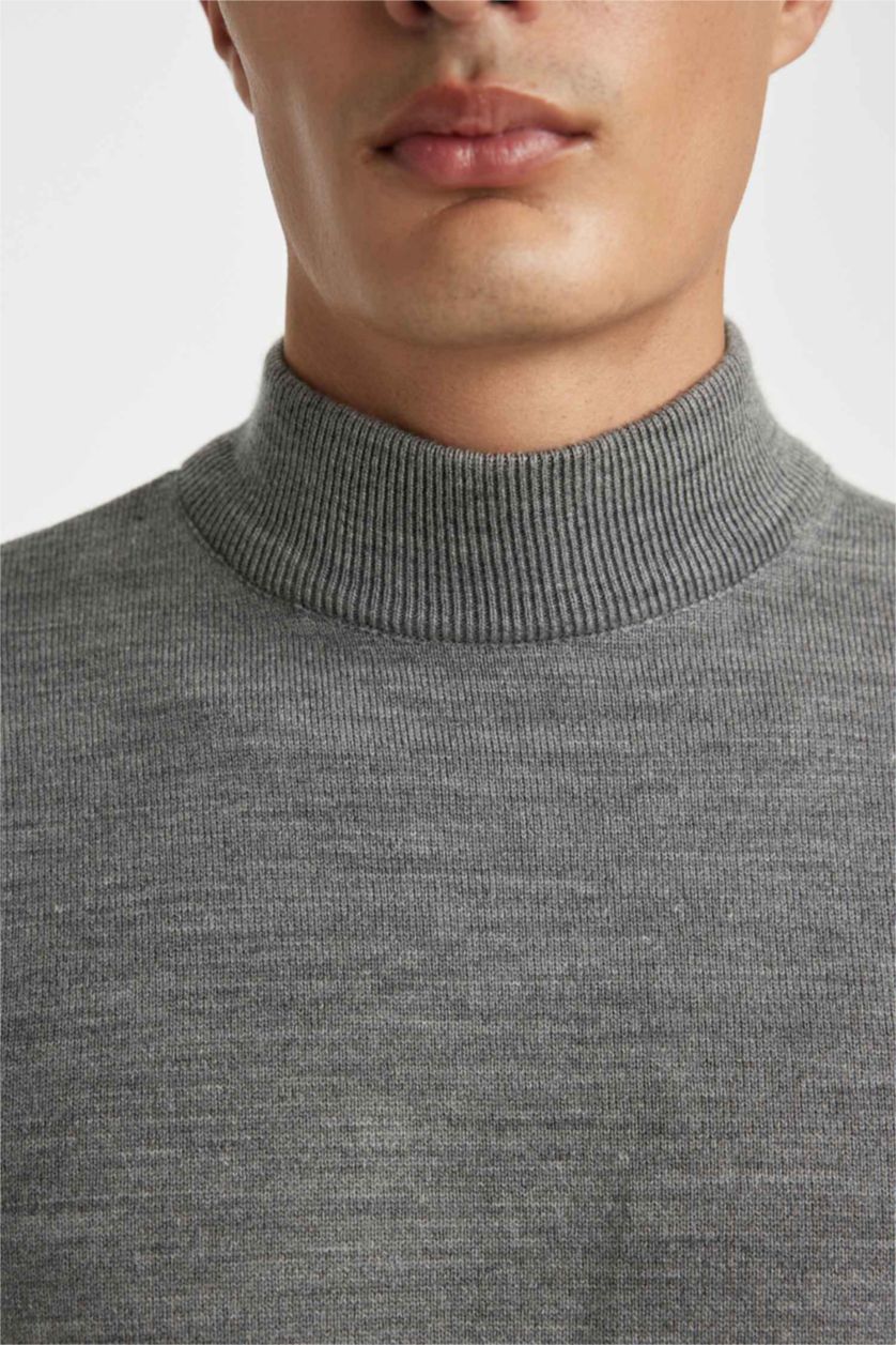 MAN Anthracite Slim Fit Turtleneck Knitwear Pullover