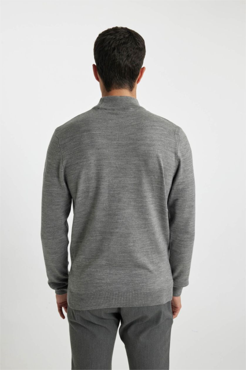 MAN Anthracite Slim Fit Turtleneck Knitwear Pullover