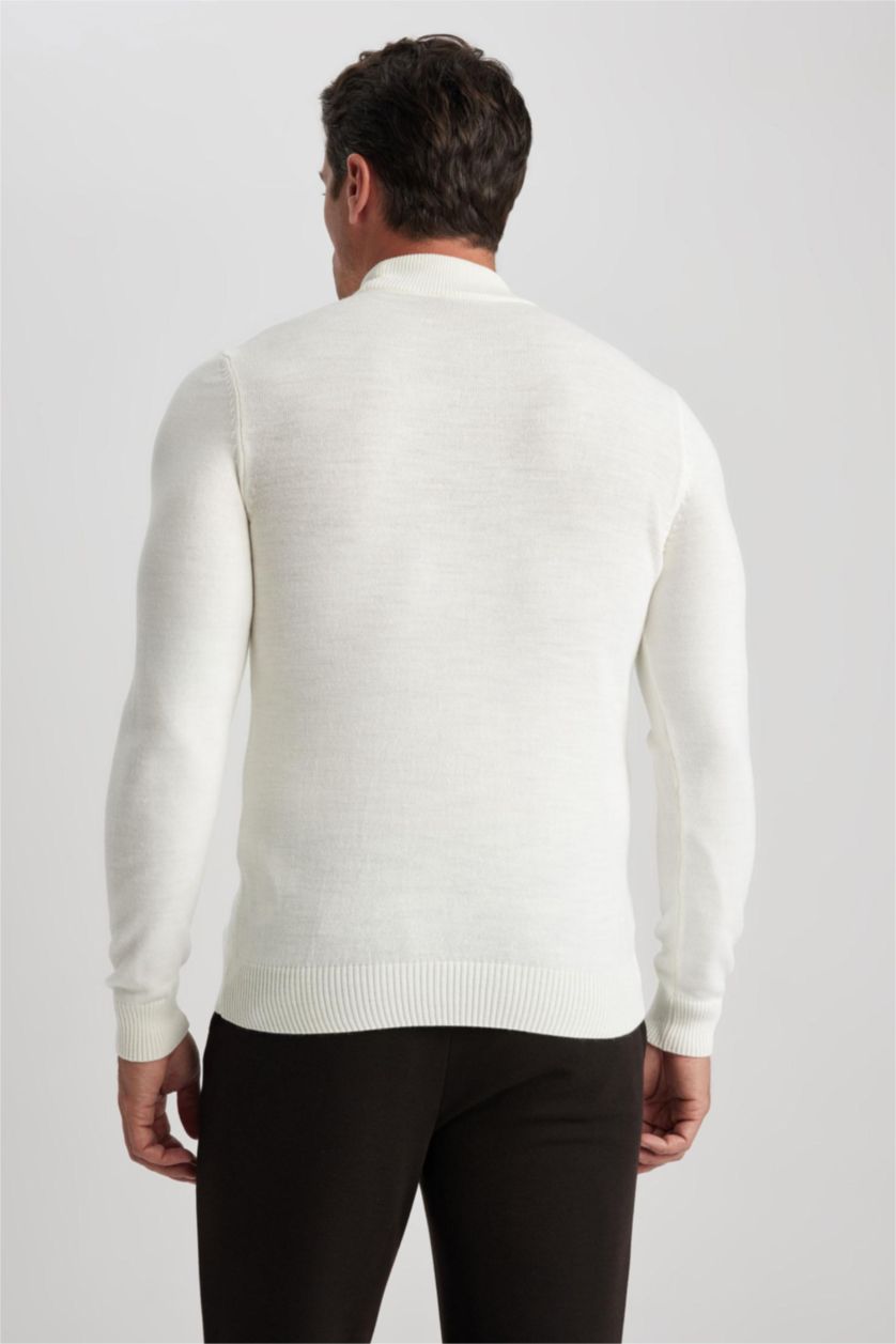 رجال بيج فاتح Slim Fit Knitwear Pullover