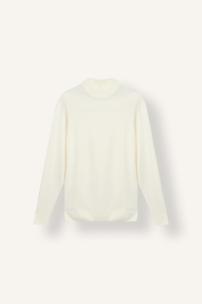 Men Ecru Slim Fit Knitwear Pullover