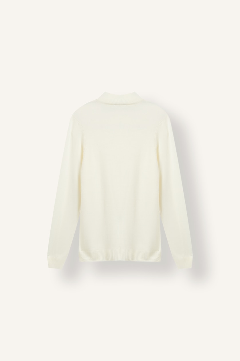 Men Ecru Slim Fit Knitwear Pullover