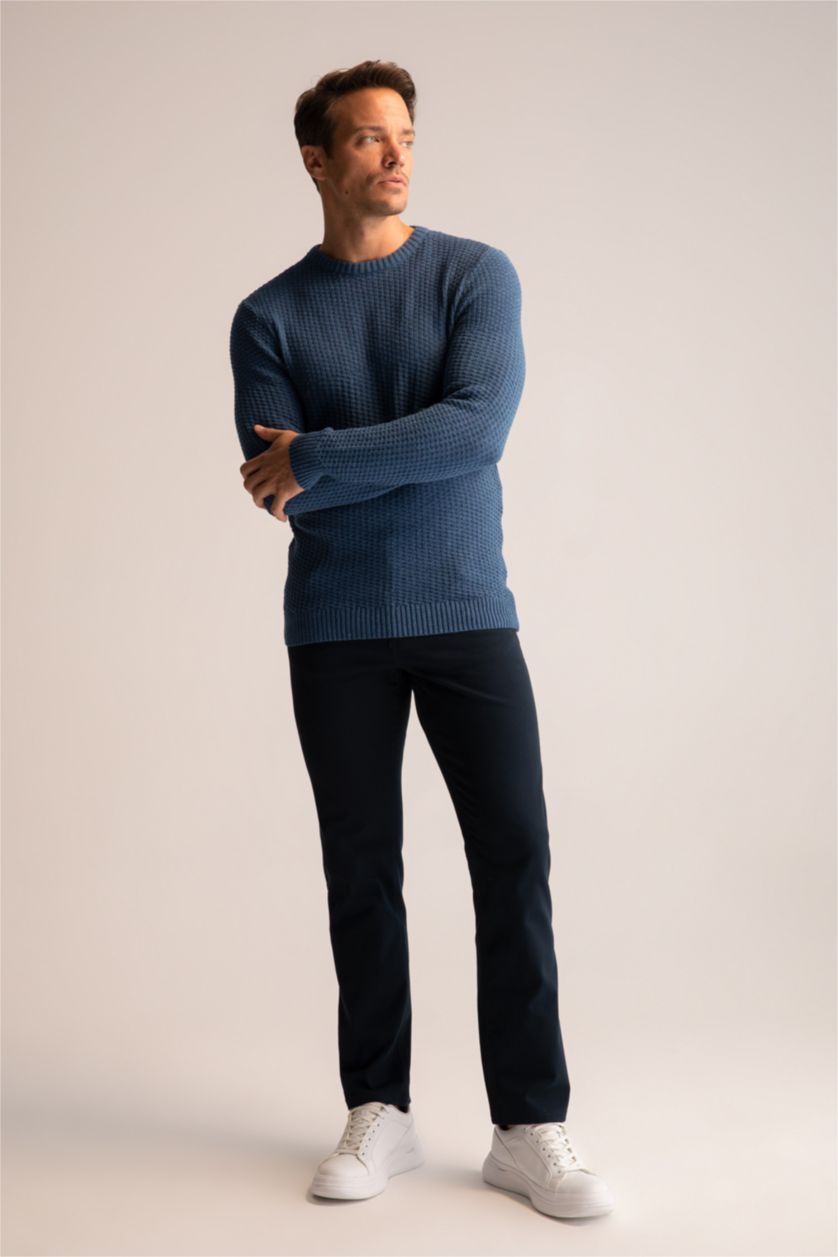 HOMME Indigo Pull Tricot Col rond