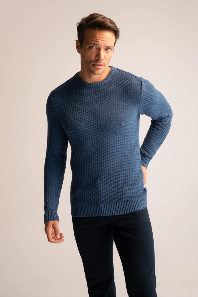 HOMME Indigo Pull Tricot Col rond