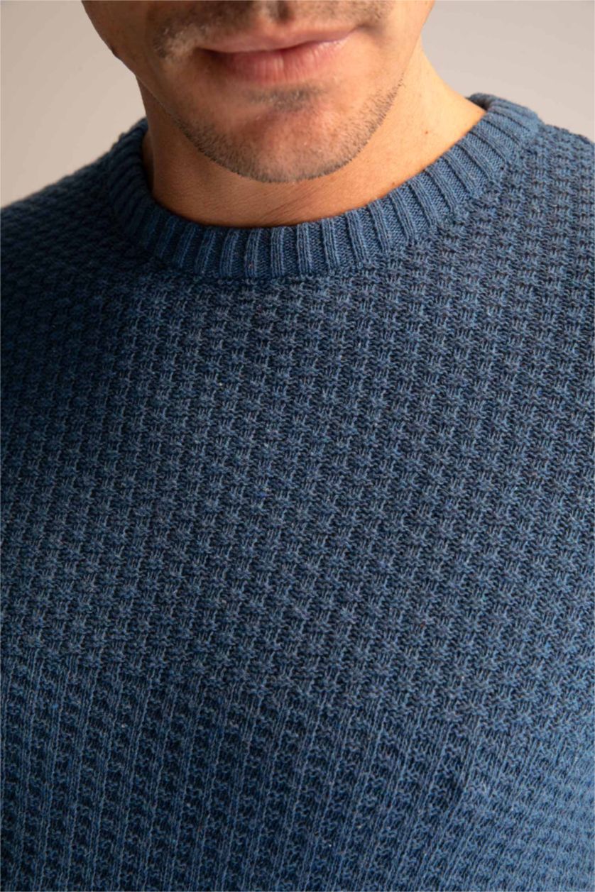 HOMME Indigo Pull Tricot Col rond
