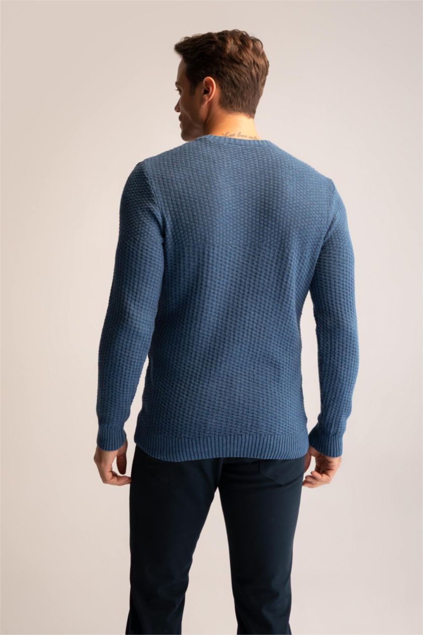 HOMME Indigo Pull Tricot Col rond