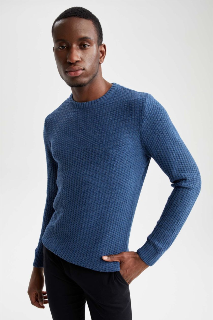 HOMME Indigo Pull Tricot Col rond