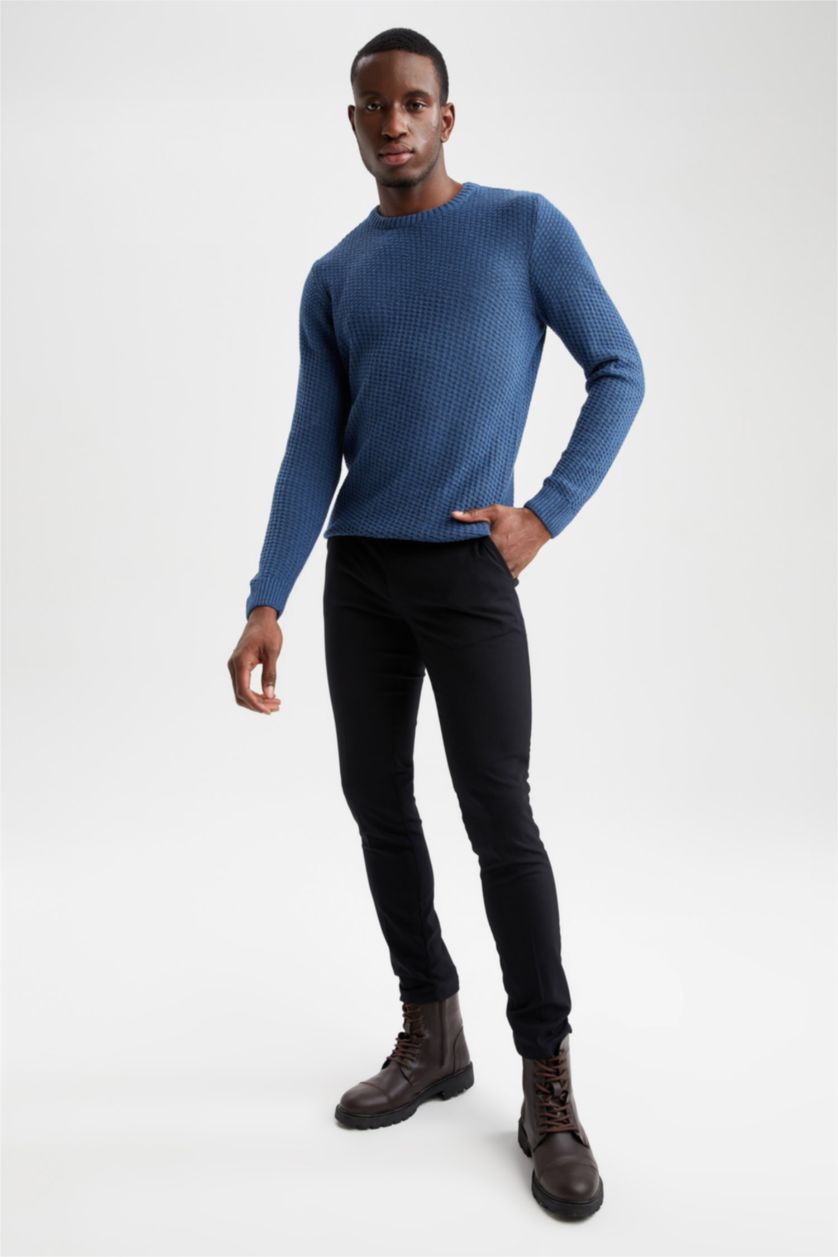 HOMME Indigo Pull Tricot Col rond