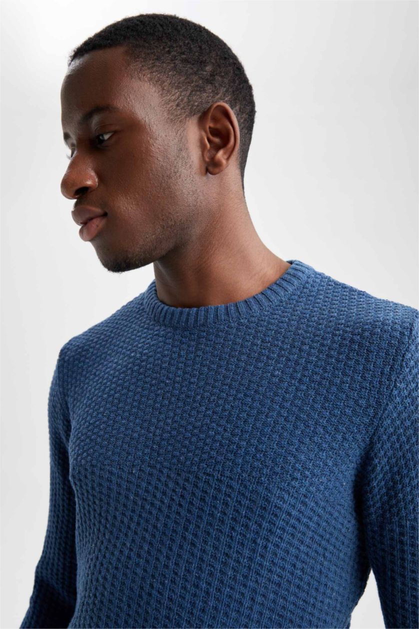 HOMME Indigo Pull Tricot Col rond