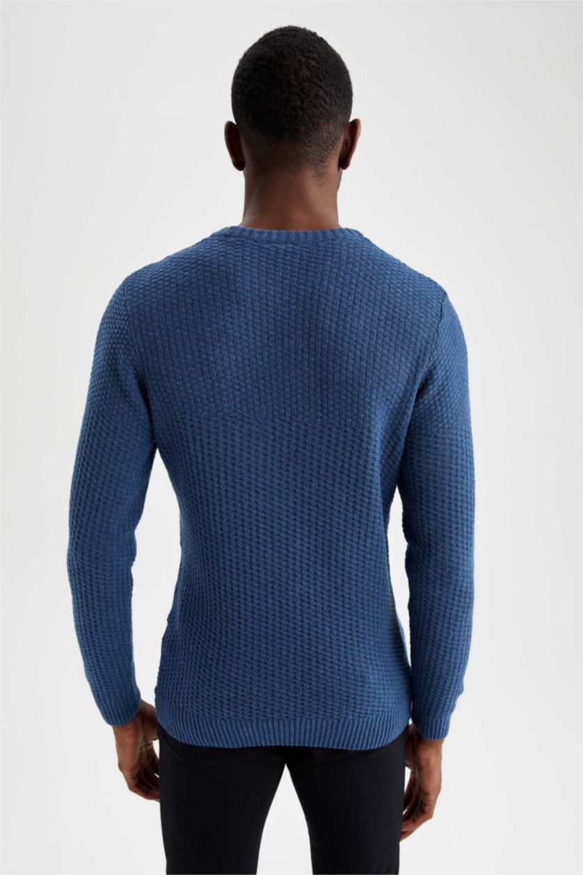 HOMME Indigo Pull Tricot Col rond