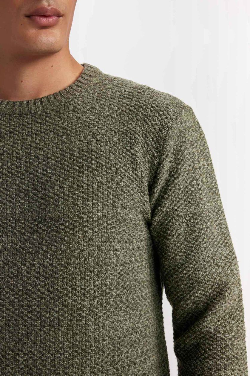 رجال كاكي بلوز تريكو قصة عادية بياخة مستديرة