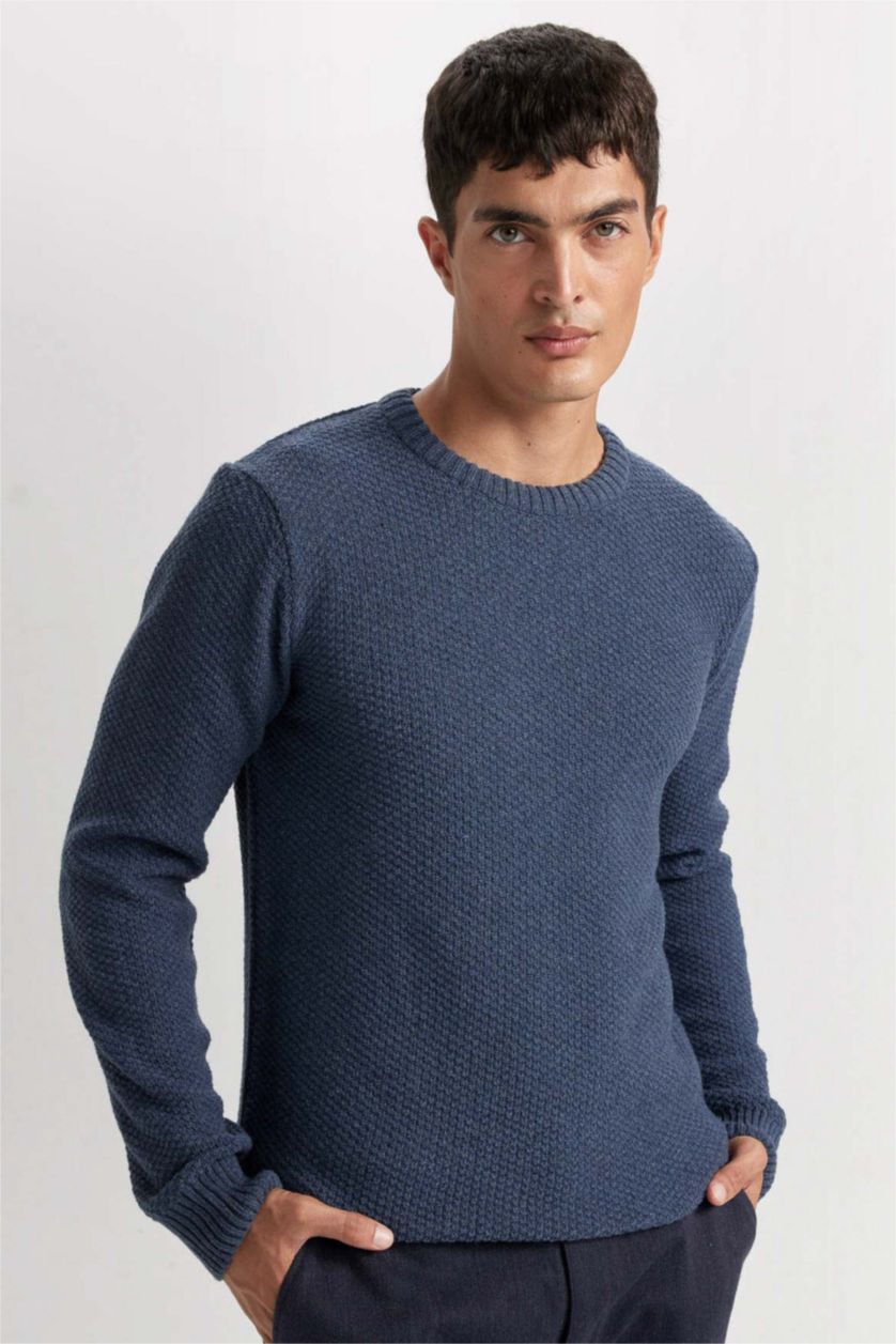 Men NAVY Standard Fit Knitwear Pullover