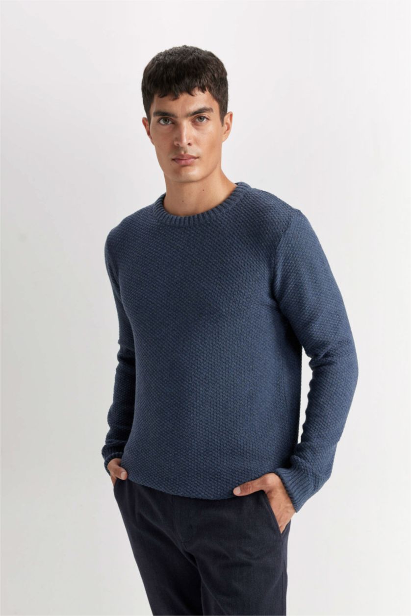 Men NAVY Standard Fit Knitwear Pullover