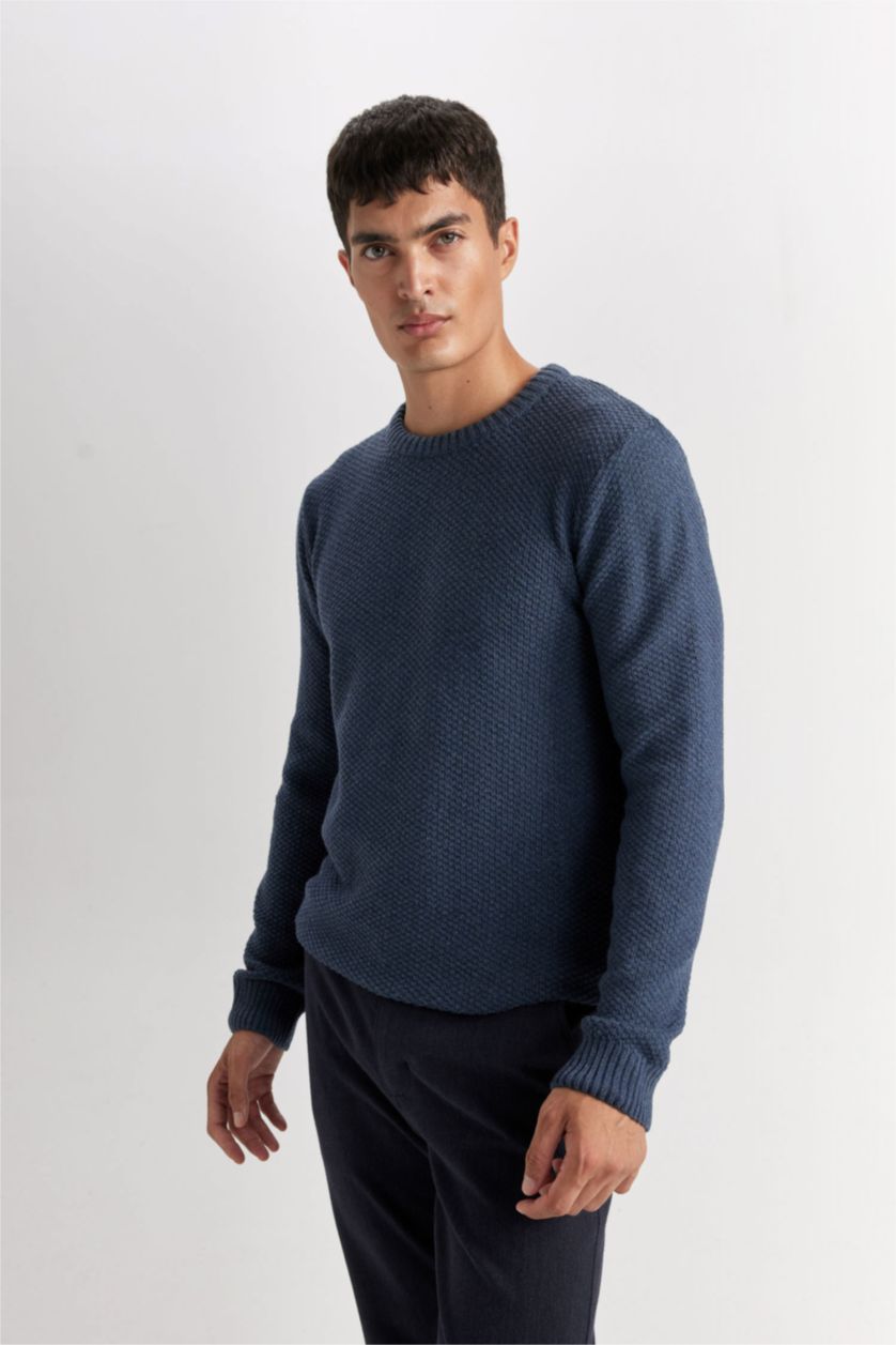 Men NAVY Standard Fit Knitwear Pullover