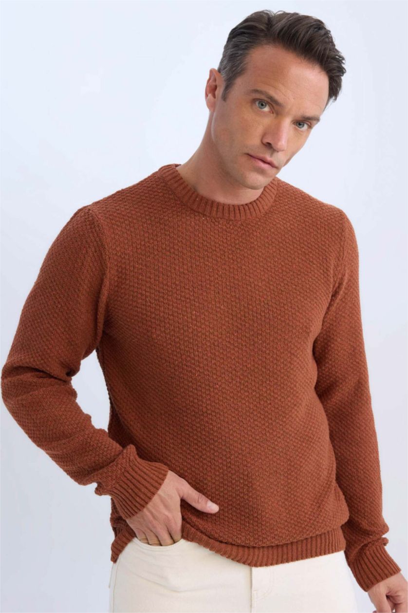 HOMME Orange Foncé Regular Fit Knitwear Pullover