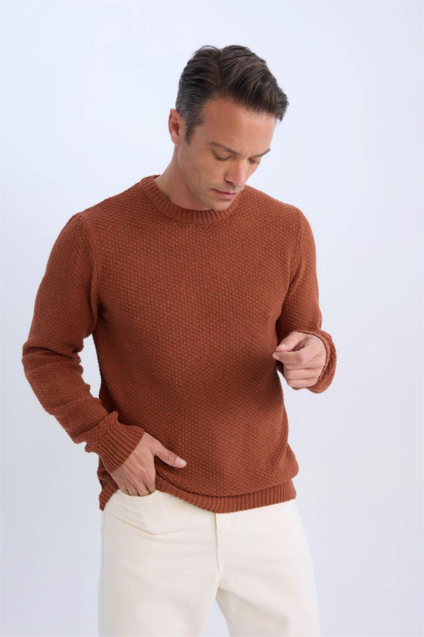HOMME Orange Foncé Regular Fit Knitwear Pullover