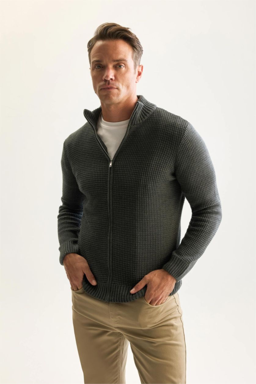 Man Anthracite Standard Fit Knitwear Cardigan