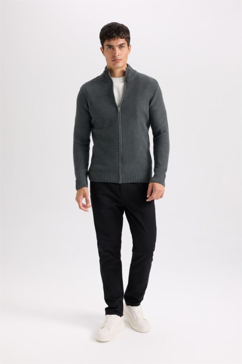 Man Anthracite Standard Fit Knitwear Cardigan