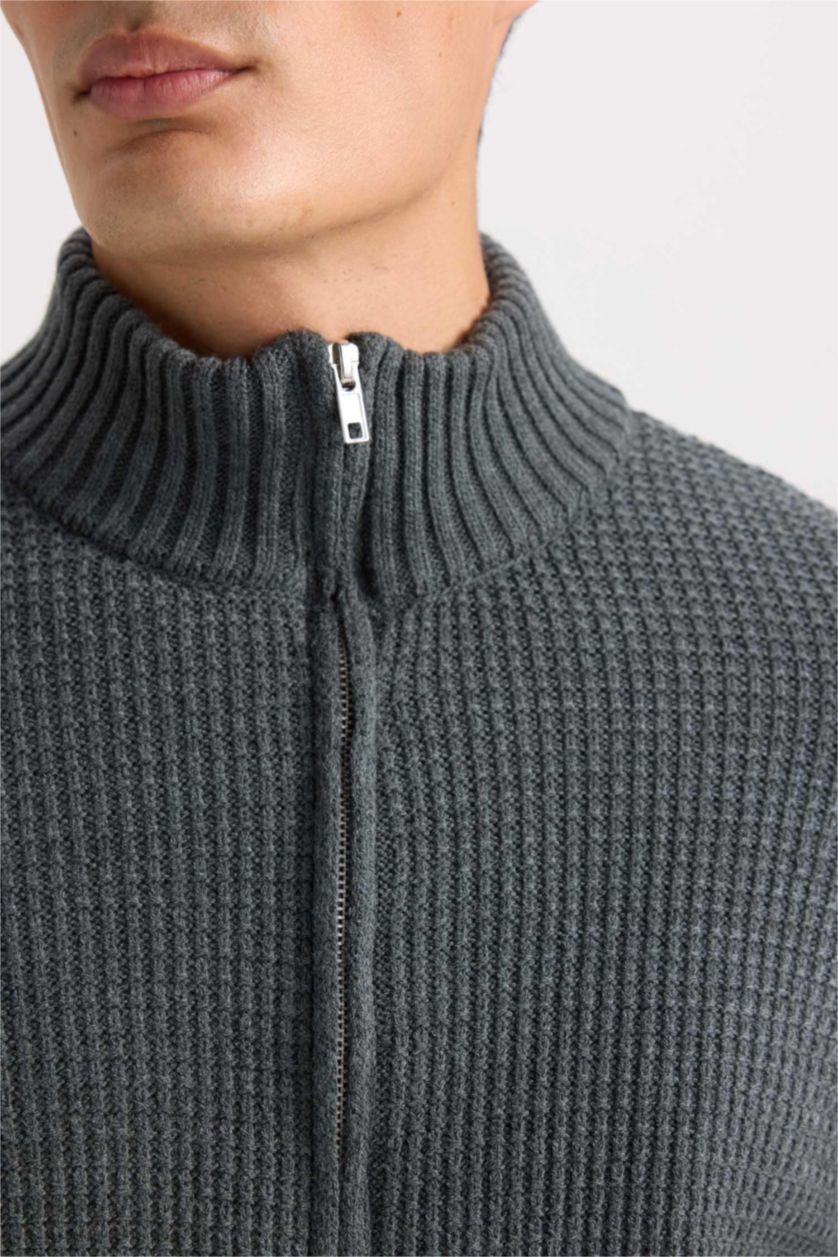Man Anthracite Standard Fit Knitwear Cardigan