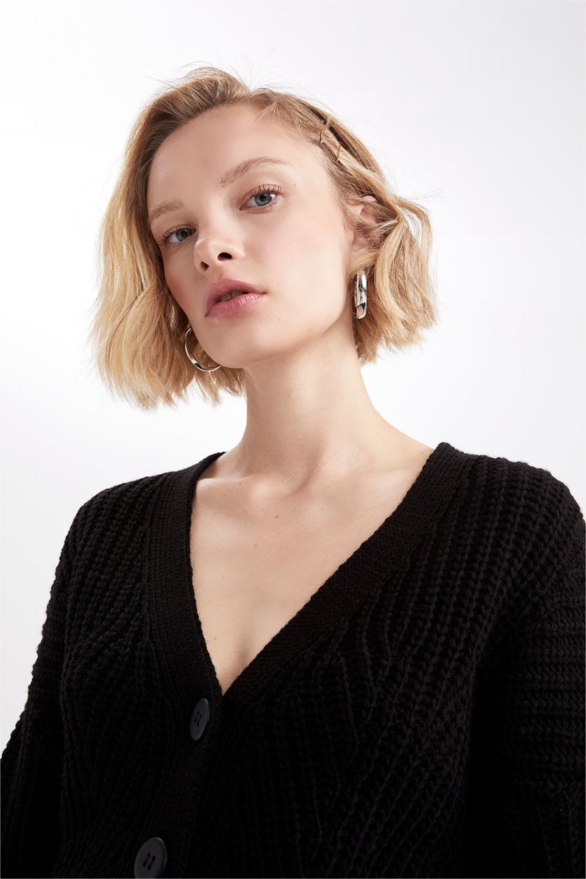 نساء أسود Regular Fit Cardigan