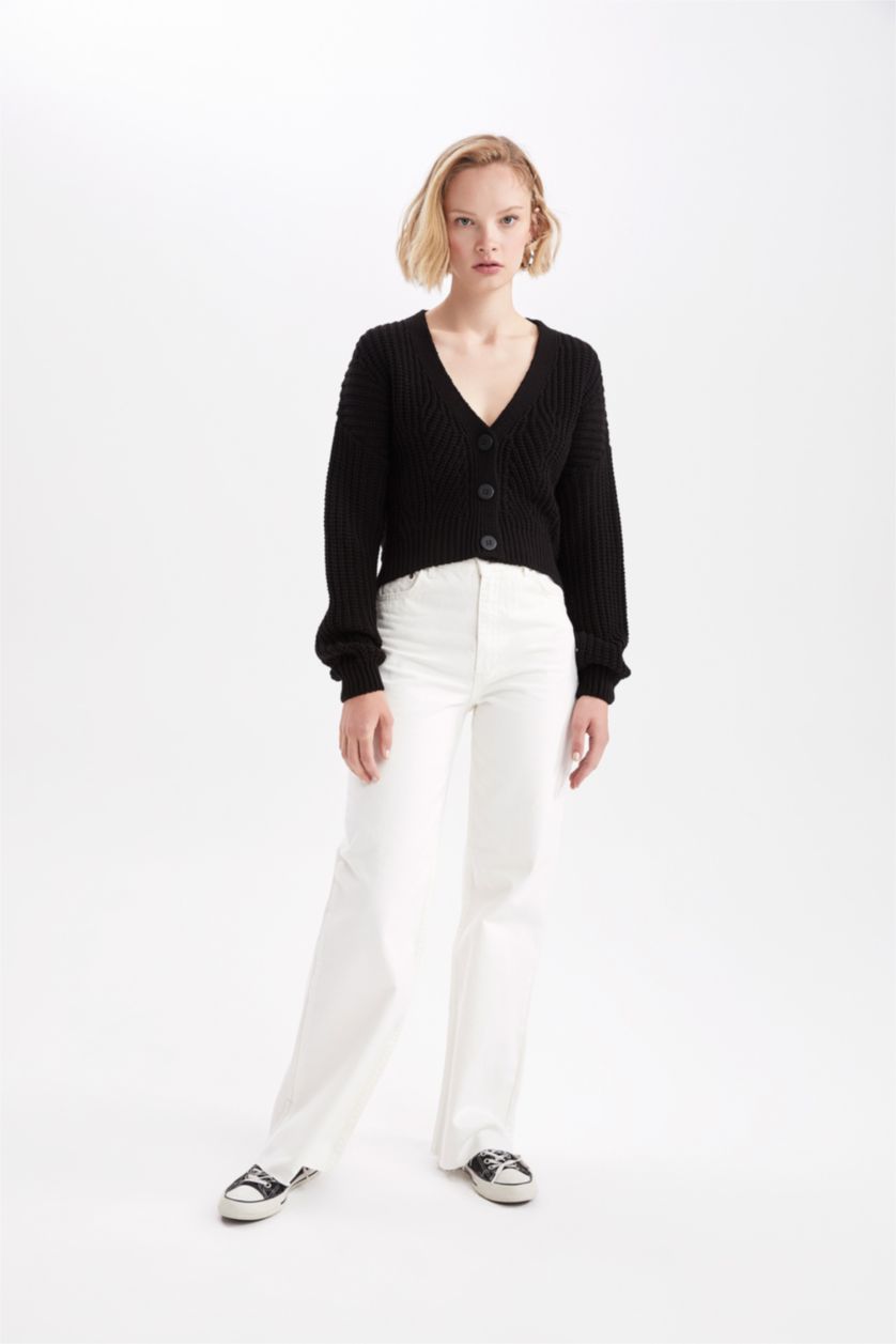 نساء أسود Regular Fit Cardigan