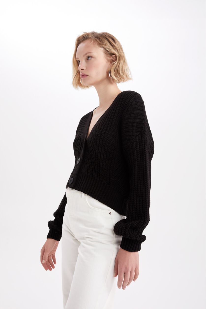 نساء أسود Regular Fit Cardigan