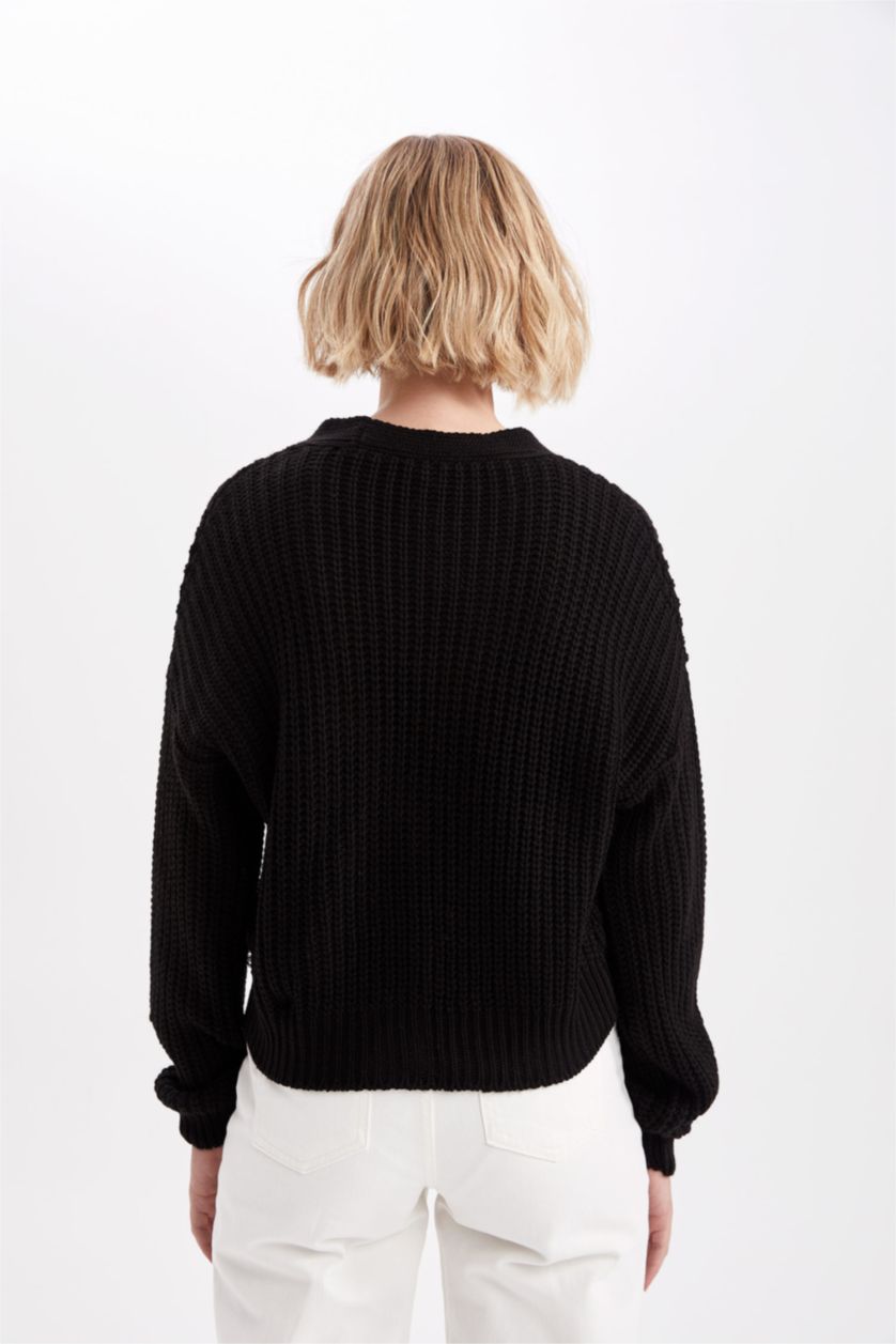 نساء أسود Regular Fit Cardigan