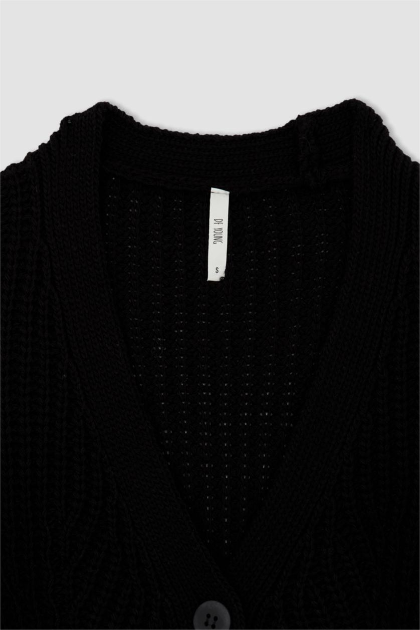 نساء أسود Regular Fit Cardigan