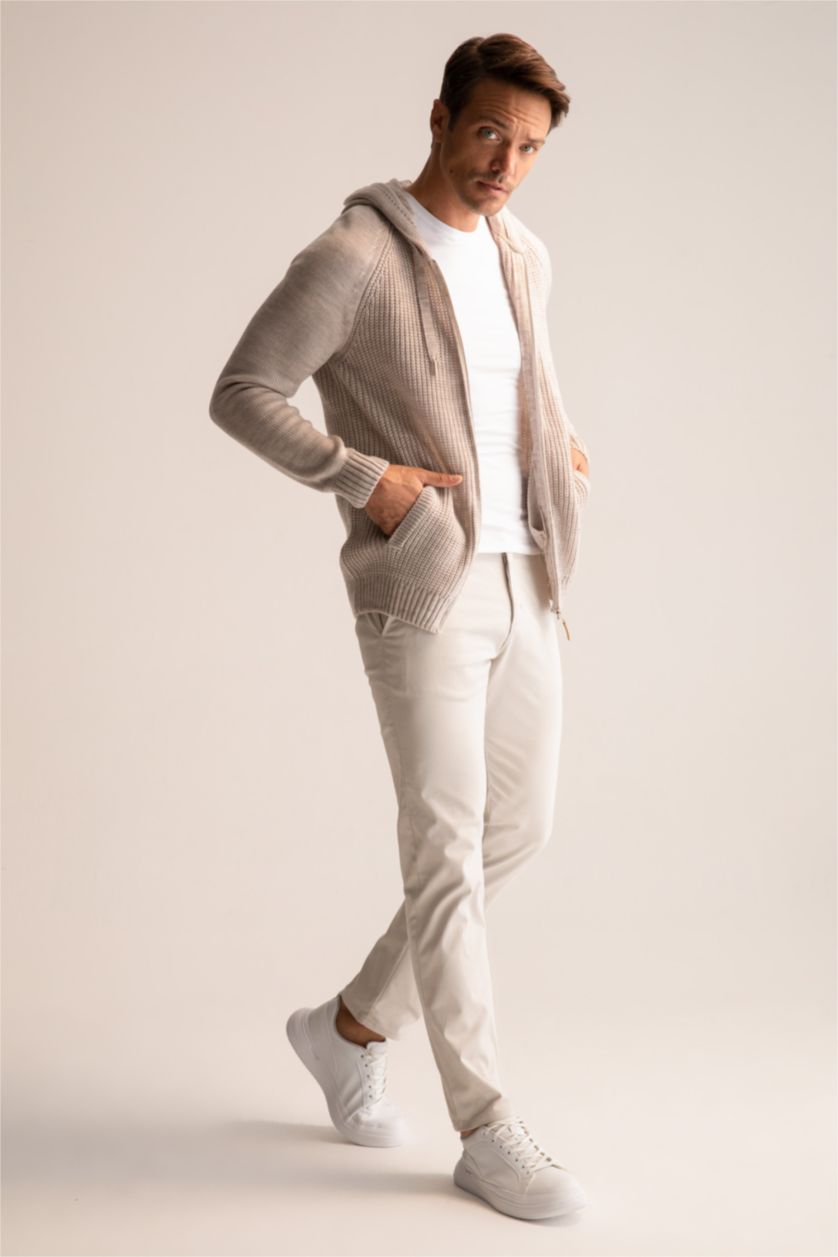 Erkek Bej Melanj Regular Fıt