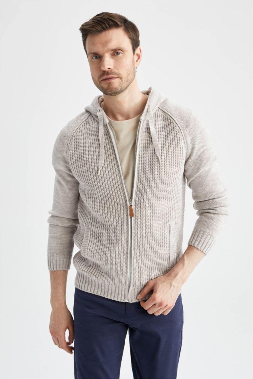 Erkek Bej Melanj Regular Fıt