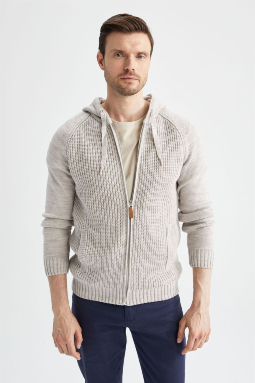 Erkek Bej Melanj Regular Fıt