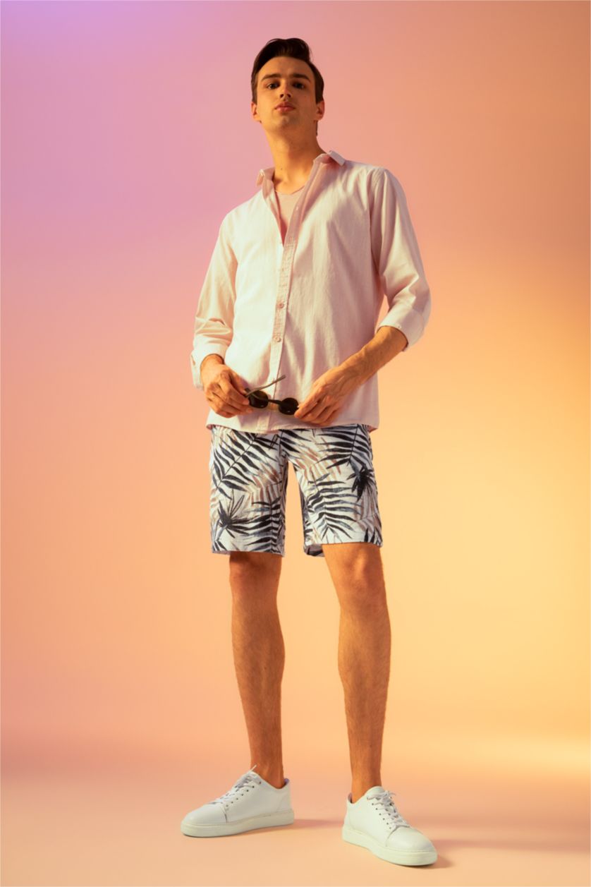 HOMME Orange Chemise basique à manches longues coupe slim