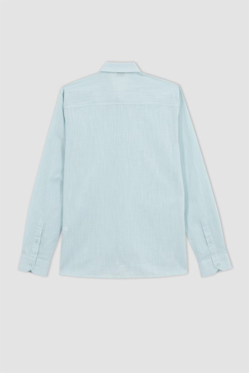 Мужчины Мятный Рубашка приталенного кроя из хлопка