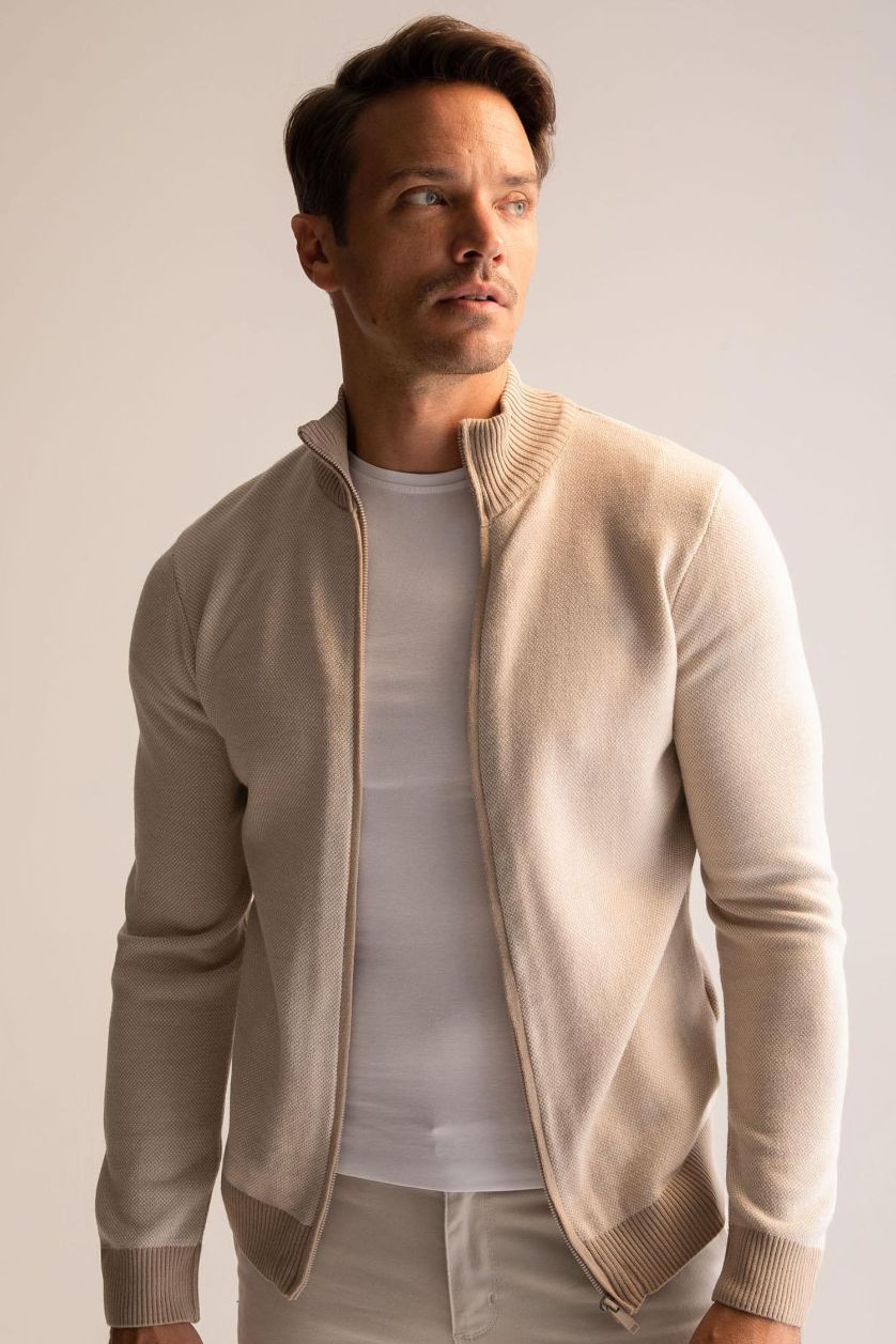 Erkek Camel Standart Fıt Triko