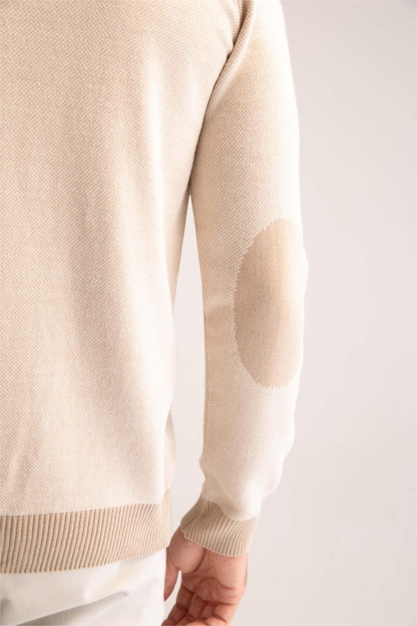 Erkek Camel Standart Fıt Triko