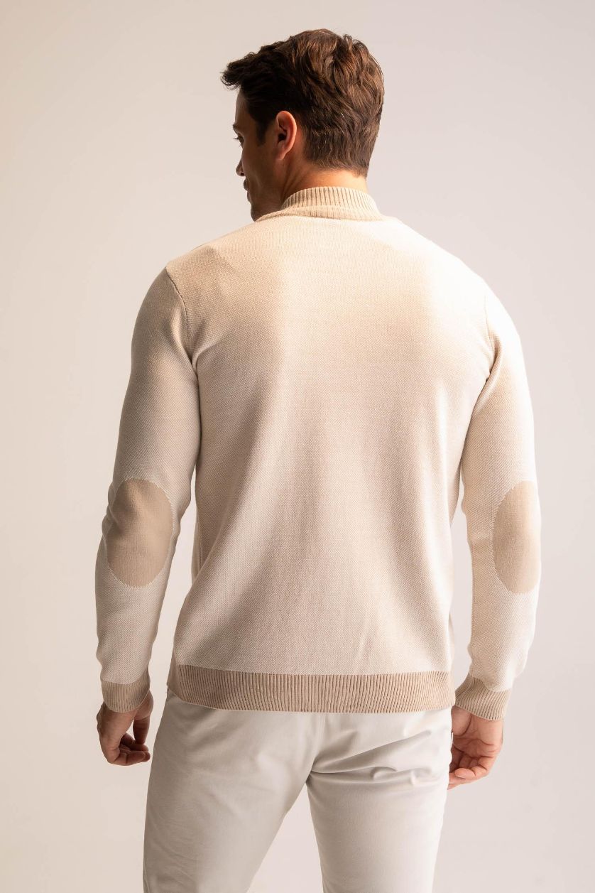 Erkek Camel Standart Fıt Triko