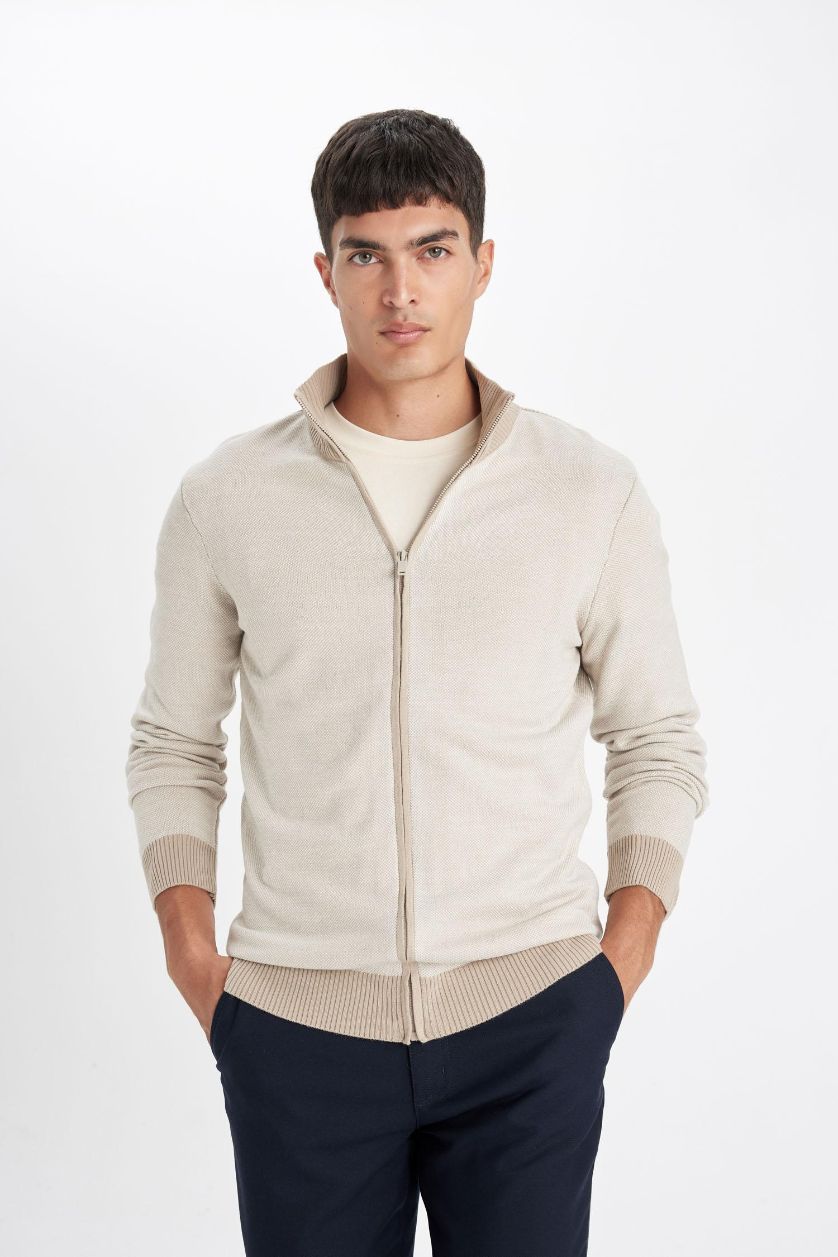 Erkek Camel Standart Fıt Triko