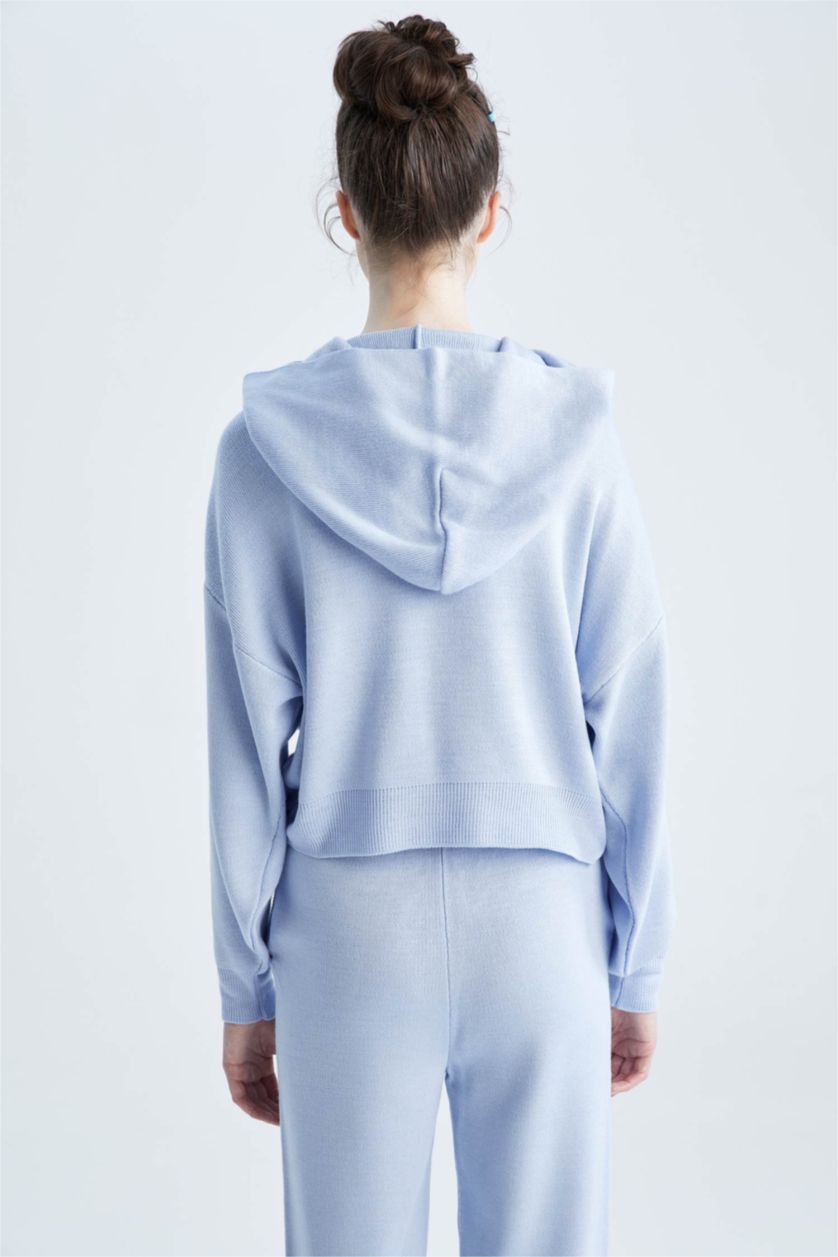 WOMAN Blue Oversize Fit Hooded Pullover