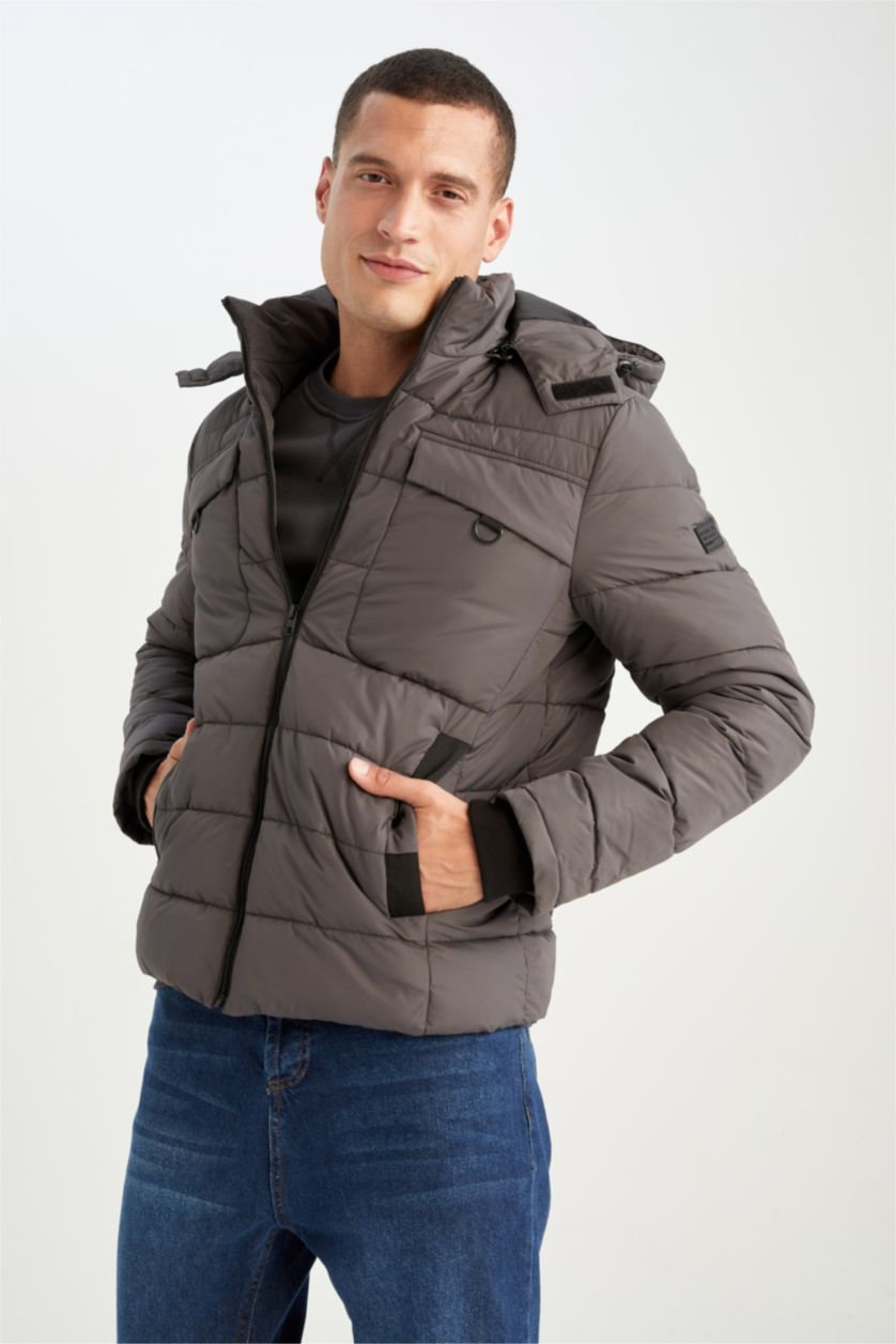 MAN Anthracite Slim Fit Puffer Jacket