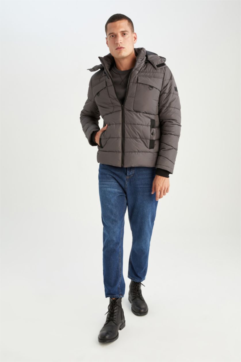 MAN Anthracite Slim Fit Puffer Jacket
