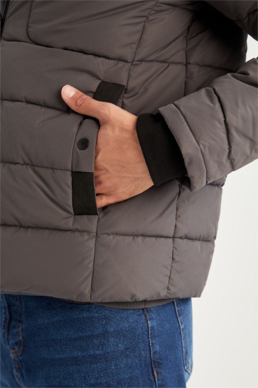 MAN Anthracite Slim Fit Puffer Jacket
