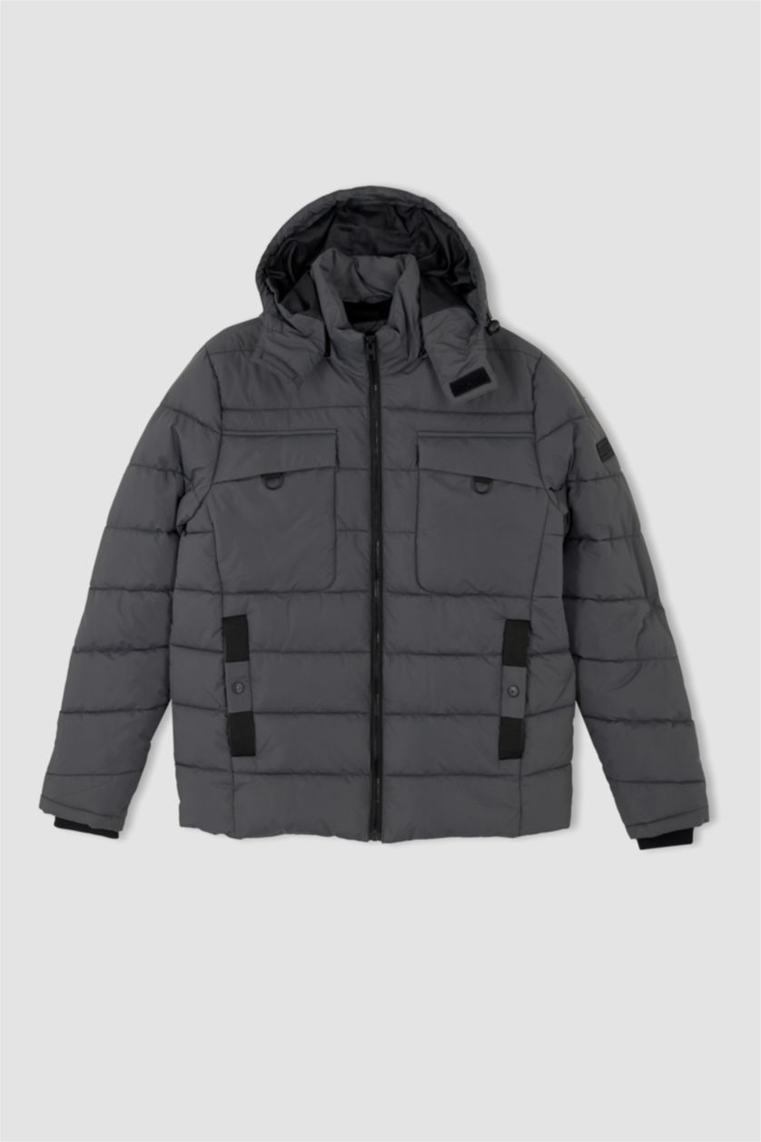 MAN Anthracite Slim Fit Puffer Jacket