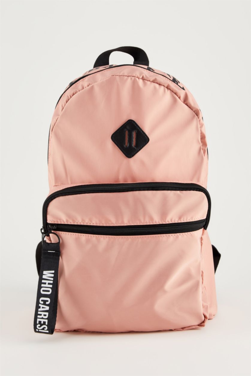 نساء زهري فاتح حقيبة ظهر مطبوعة بشعار