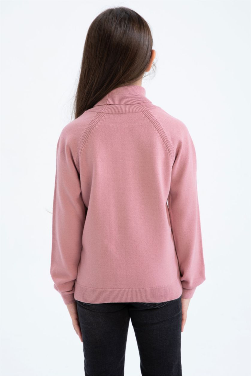 Kız Çocuk - Genç Kız Gülkurusu Kız Çocuk Regular Fit Balıkçı Yaka Kazak